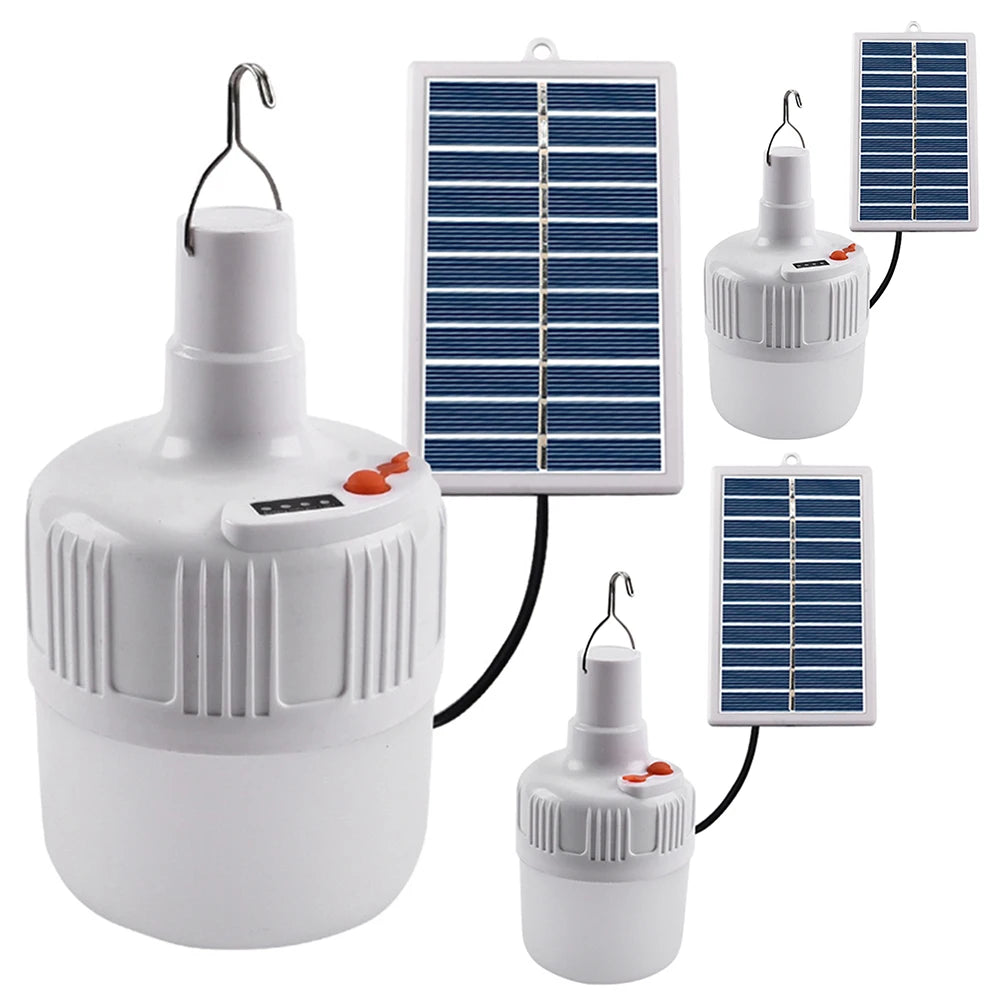 Solar Energy Panel Light Last Up To 6-12H Portable Led Bulb Light IP65 Waterproof Camp Tent Night Fishing Light Outdoor Lighting