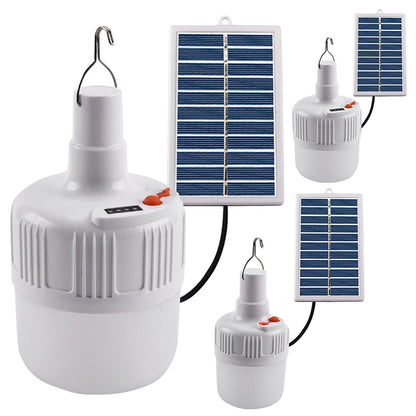 Solar Energy Panel Light Last Up To 6-12H Portable Led Bulb Light IP65 Waterproof Camp Tent Night Fishing Light Outdoor Lighting