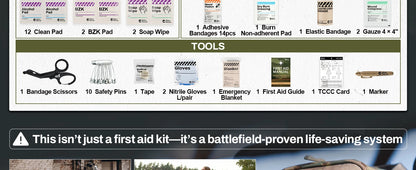 RHINO RESCUE-SE IFAK Trauma First Aid Kit,Tactical Medical Pouch for Car Home Travel Hiking and Camping,Emergency Survival Gear