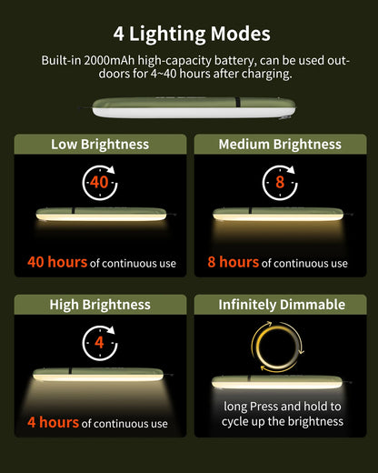 Portable Air Tube Light Foldable LED Soft Light Inflatable USB Solar Charging Waterproof Outdoor Photography Camping Lighting