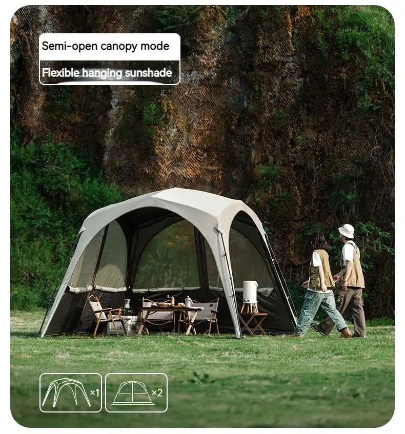 Naturehike Cloud World Awning 4 Persons Tarp Shelter Canopy 10㎡ Camping Large Shade Titanium Vinyl Black UPF50+ Waterproof Tent