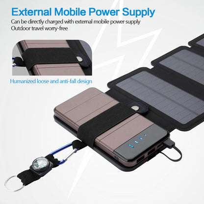 Portable Folding Outdoor Solar Panel Charger 5V 2.1A USB Output Devices Camp Hiking Backpack Travel Power Supply For Smartphones
