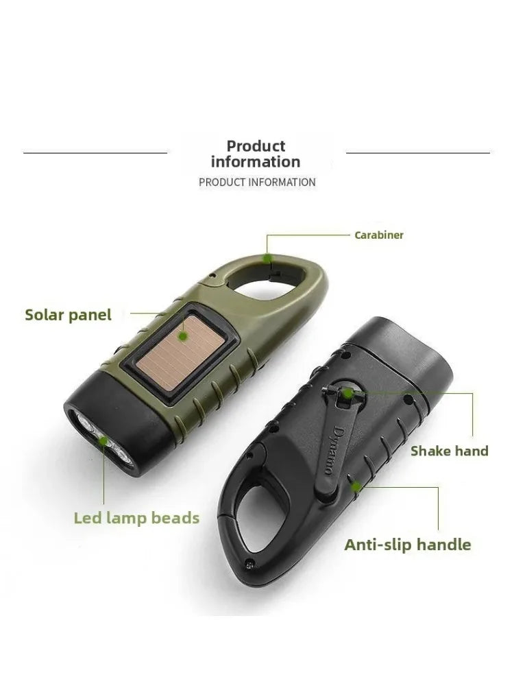 Solar Powered LED Flashlights USB Charging Flashlight Survival Gear for Outdoor Camping Hiking Emergency Torch Light