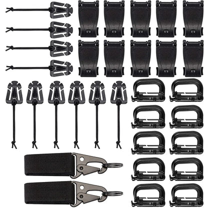 32/13PCS Molle Accessory Kit Outdoor Tactical Backpack Vest Waistband Locking Gear Mesh Support Elastic Buckle Hunting accessory
