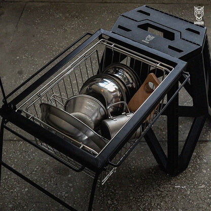 ARBOR FOLDING STAINLESS BASKET WILD CAMPING OUTDOOR