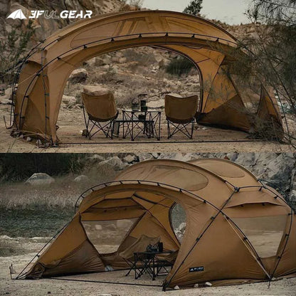 3FUL GEAR 2.0 Beetle 16 Dome Tent 70D Nylon Spherical Tent Breathable Large Space Tunnel Tent With Chimney Mouth Camping Hiking