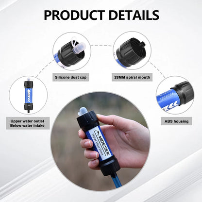 Widesea Camping Outdoor Water Purifier 0.01Micron Filtration Portable Reusable Straw Type Use Of Highqualitymedical Hollow Fiber