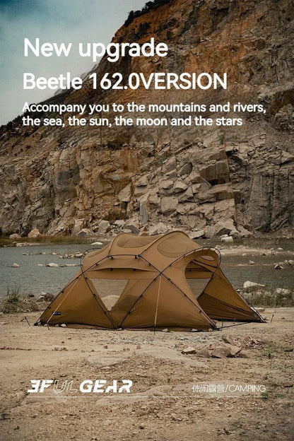 3FUL GEAR 2.0 Beetle 16 Dome Tent 70D Nylon Spherical Tent Breathable Large Space Tunnel Tent With Chimney Mouth Camping Hiking