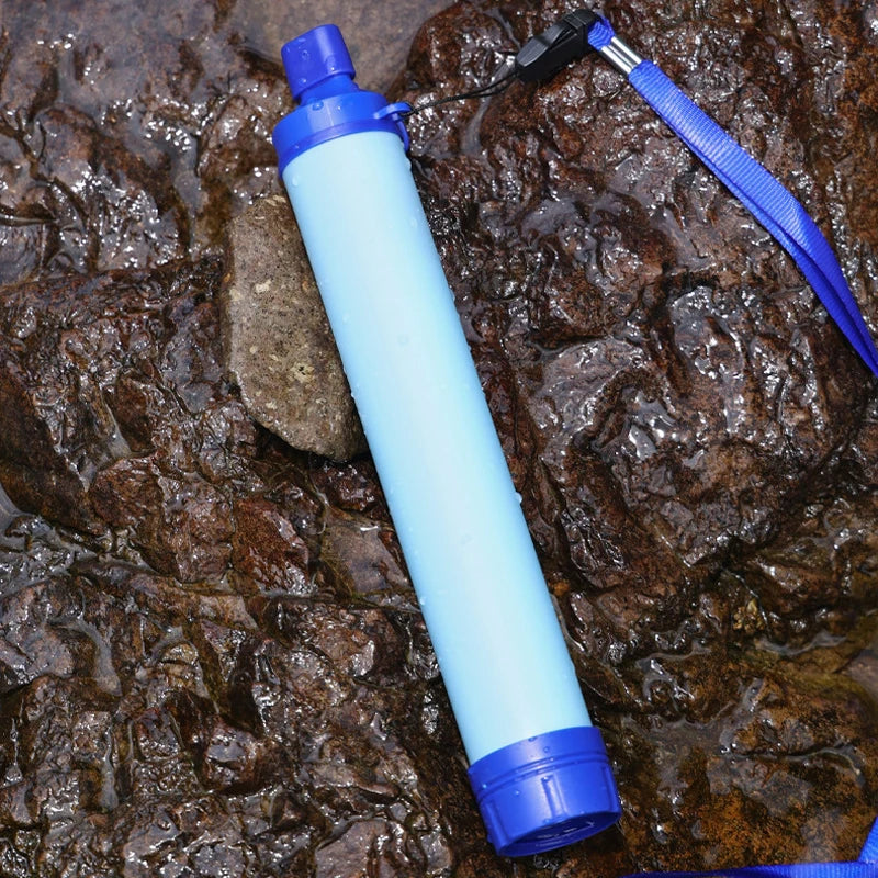 Outdoor Water Filter Wilderness Personal Water Filter Straw Emergency Survival Gear Camping Hiking Mountaineering Backpacking