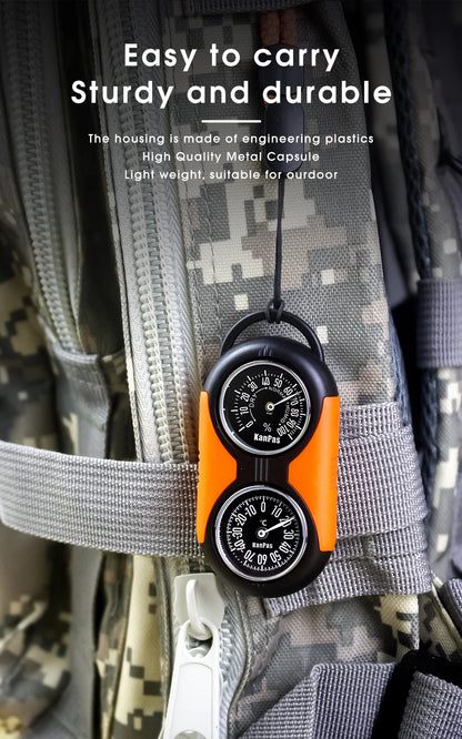 KANPAS Thermometer Compass Kit /Quality Thermohygrometer Kit / for Outdoor, Camping,Hiking,Trekking,hunting,LiveSaving,Survival