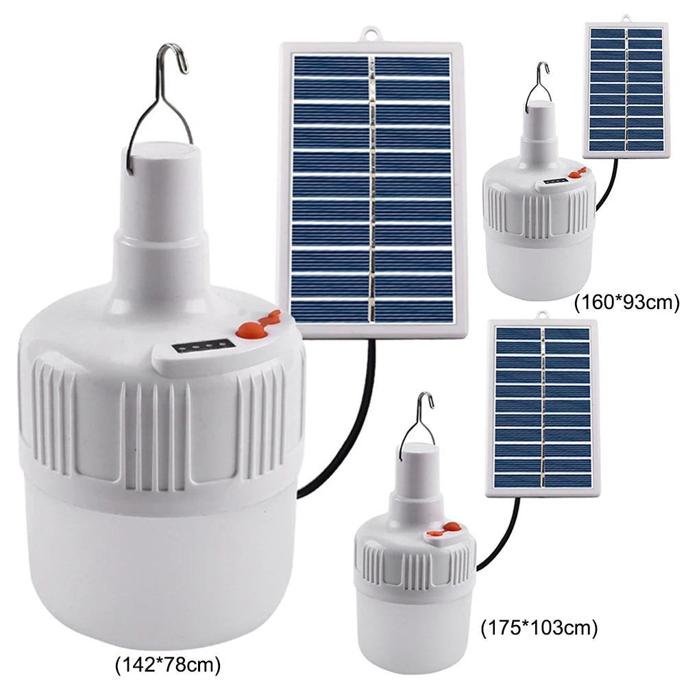 Solar Energy Panel Light Last Up To 6-12H Portable Led Bulb Light IP65 Waterproof Camp Tent Night Fishing Light Outdoor Lighting
