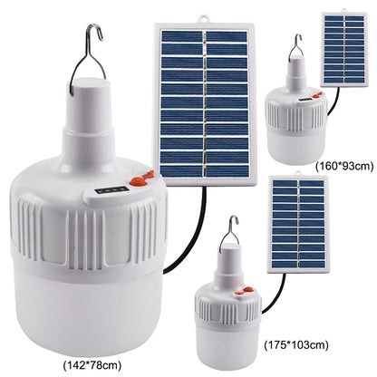 Solar Energy Panel Light Last Up To 6-12H Portable Led Bulb Light IP65 Waterproof Camp Tent Night Fishing Light Outdoor Lighting