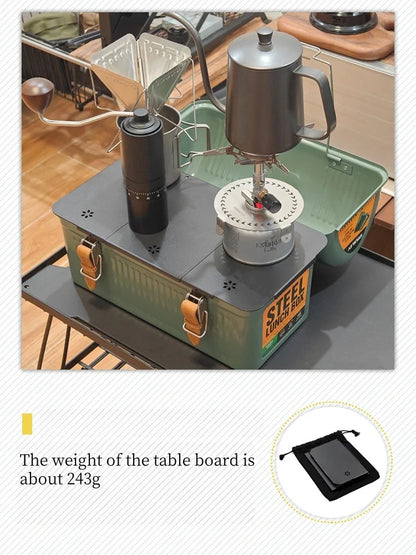 Folding Table Top Aluminum Alloy Table Board Plate Mini Shelf Table Board Felt Lining For Stanley Lunch Box 9.4L Camping Gear