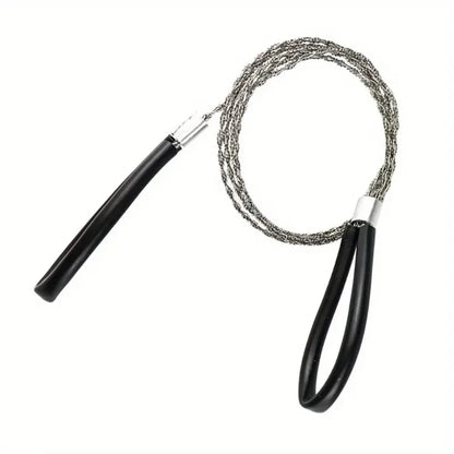 1pc Leather Cover Stainless Steel Wire Saw Wilderness Survival Outdoor Camping Hike Mini Hand Pulled Rope Saw Survival Equipment