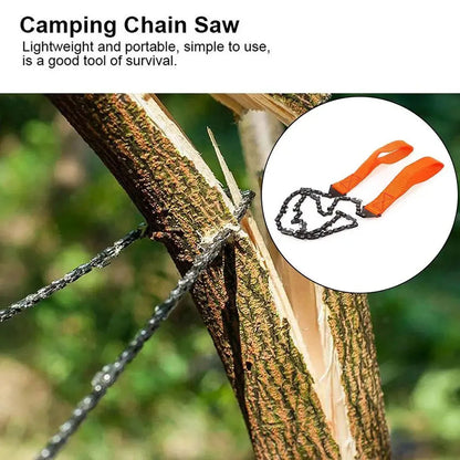 Portable Survival Chain Saw Emergency Camping Hiking Climbing Tools Manual Chain Saw Tool Bag Outdoor Hand Zipper Saw Kit