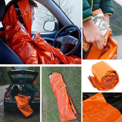 Portable Insulated sleeping bag Waterproof Emergency Survival Outdoor Edc Camping Gear Thermal Sack First Aid Rescue Kit Mylar