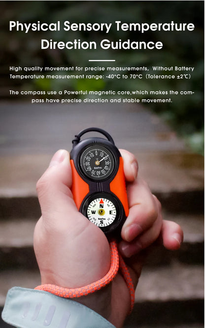 KANPAS Thermometer Compass Kit /Quality Thermohygrometer Kit / for Outdoor, Camping,Hiking,Trekking,hunting,LiveSaving,Survival