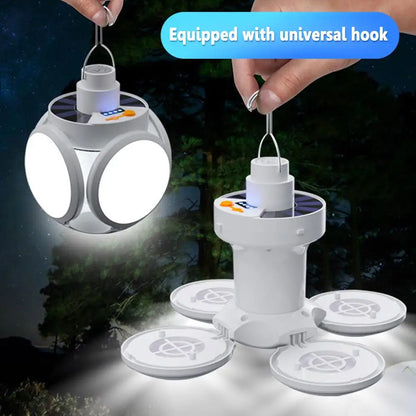 LED Camping Light IPX4 Waterproof 1200mAh Solar USB DC Rechargeable Portable LED Lantern 5 Modes 500LM Outdoor Lights