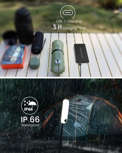 Portable Air Tube Light Foldable LED Soft Light Inflatable USB Solar Charging Waterproof Outdoor Photography Camping Lighting