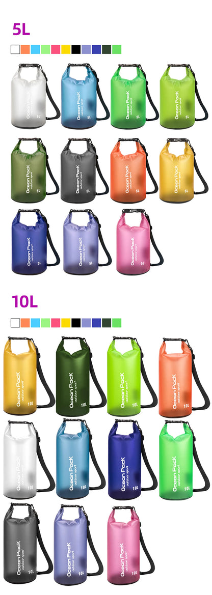 Waterproof Swimming Bag Dry Sack 5L/10L/15L/20L Waterproof Floating Dry Gear Bags For Boating Fishing Rafting Swimming