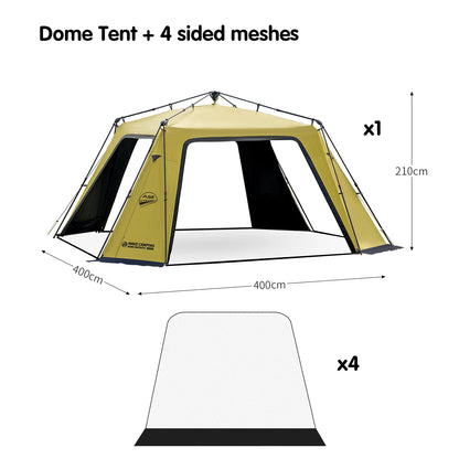 BISINNA 6-8 Persons One-touch Dome Tent Vinyl Coated Canopy Waterpoof Sunshade Shelter for Family Camping Travel Outdoors