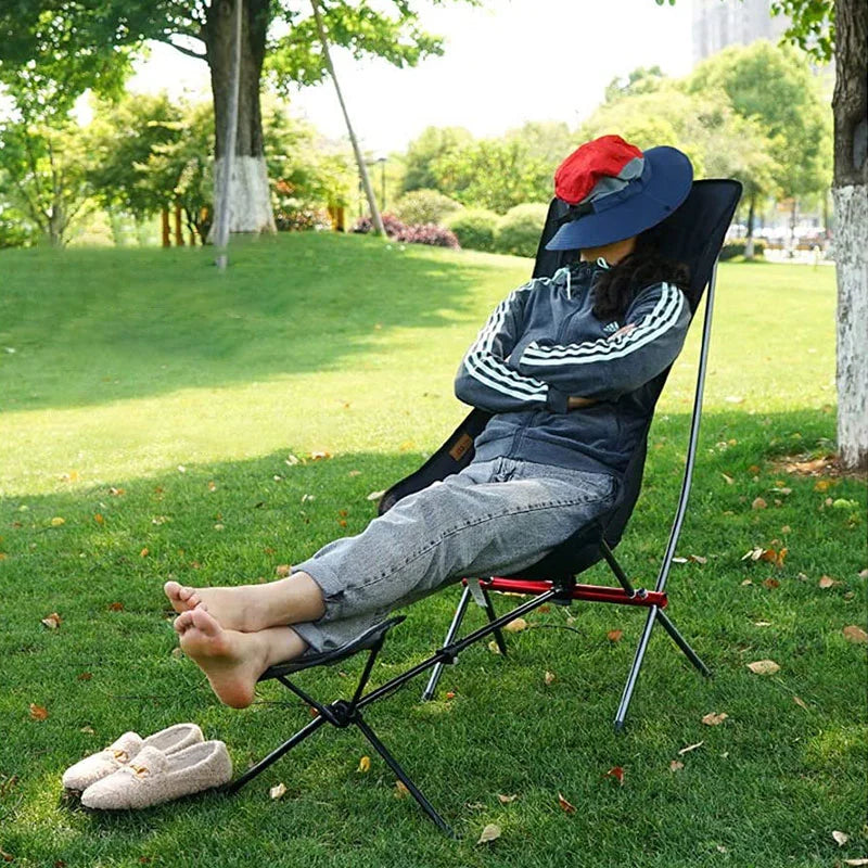 WESTTUNE Universal Camping Chair Foot Rest Folding Attachable Footrest Lightweight Footstool for Outdoor Fishing Beach Hiking