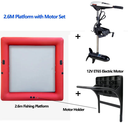 2.6M Fishing Luya Floating Platform Boat With Air Deck Set Thickness Air Chamber Inflatable Movable Floating Row With Motor Set