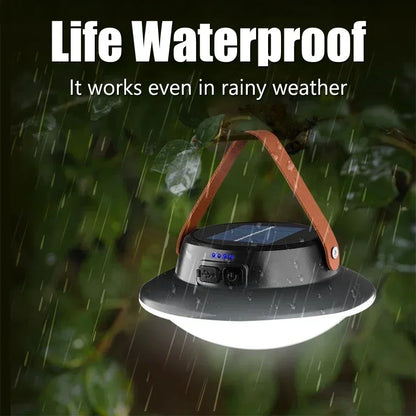 Solar LED Camping Light USB Rechargeable IP65 Lamp Outdoor Tent Hanging 4lighting Mode Lanterns Emergency Home Repair Work Light