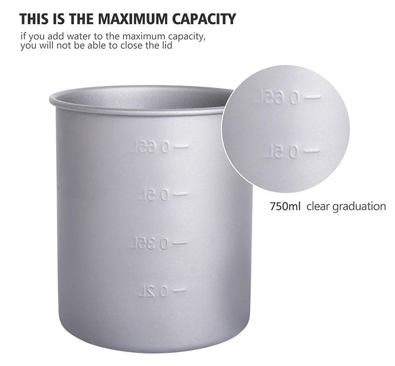 Boundless Voyage Camping Titanium Cup Mug Outdoor Tourist Picnic Cooking Hanging Pot Tableware Hiking Kitchen Equipment Cookware