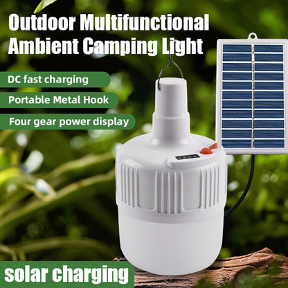 Solar Energy Panel Light Last Up To 6-12H Portable Led Bulb Light IP65 Waterproof Camp Tent Night Fishing Light Outdoor Lighting