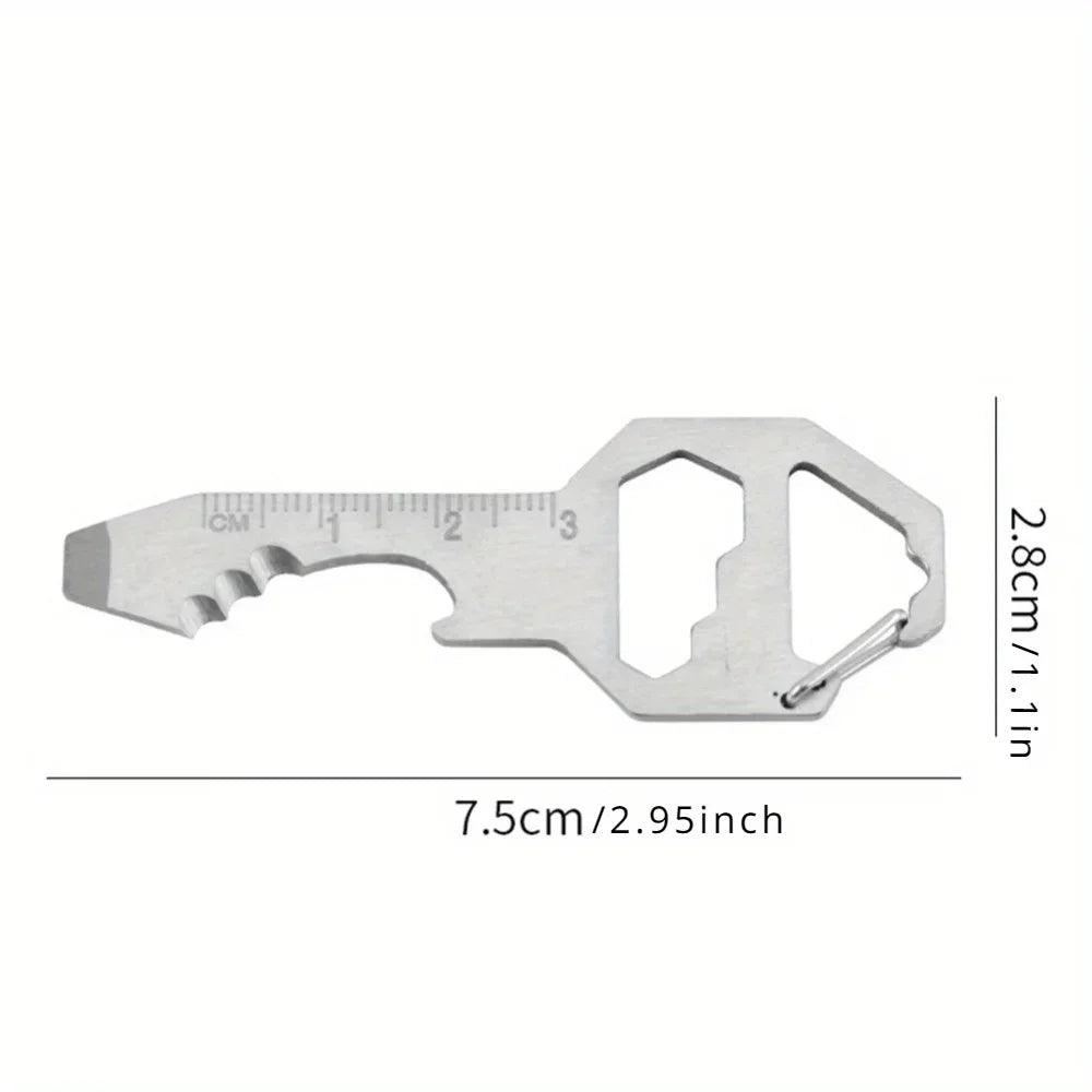 1PC Compact Outdoor Survival Bottle Opener Wrench Screwdriver Pocket EDC Multi Tool Keychain Outdoor Survival Gear Gadget