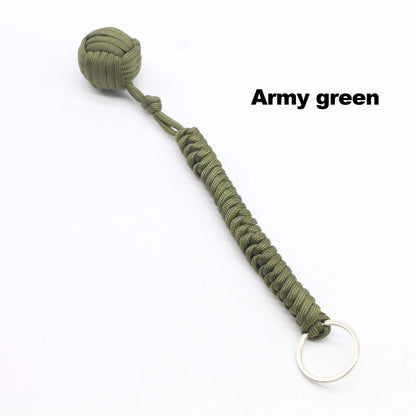 Outdoor Security Protection Black Monkey Fist Steel Ball for Girl Bearing Self Defense Lanyard Survival Key Chain Broken Windows