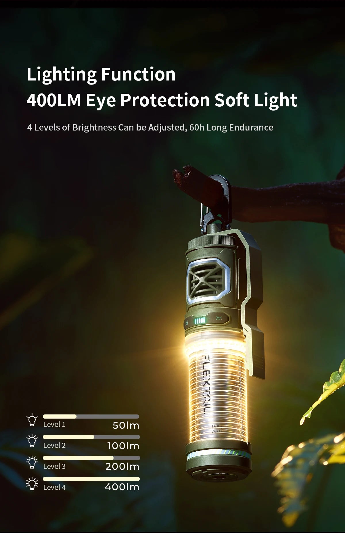 FLEXTAILGEAR TINY REPEL Mosquito Repellent&Lamp Lightweight Outdoor With Rechargeable 4800mAh Battery Camping(No Repellent Pads)