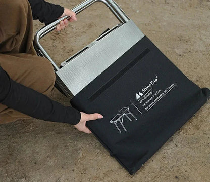 Stainless Steel Folding Camping Table Heat And Scratch Resistant Silver-2