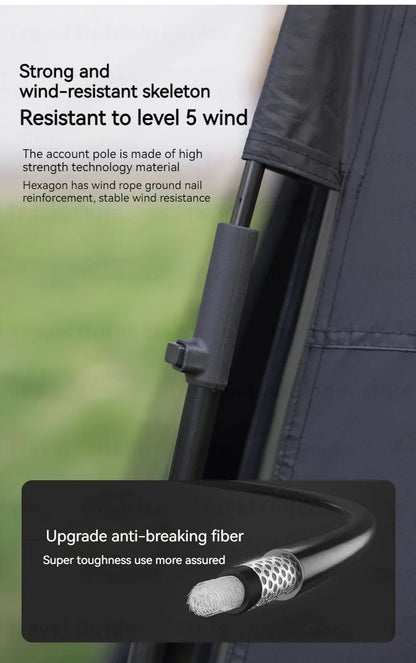 Naturehike Blackdog One-touch Tent Outdoor Automatic Tent Camping Dome Hexagonal Black Coated Quick Open Waterproof Shelter 150D