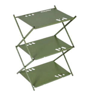 Portable Three-Tier Outdoor Folding Shelf for Camping, BBQ, and Garden Storage-0