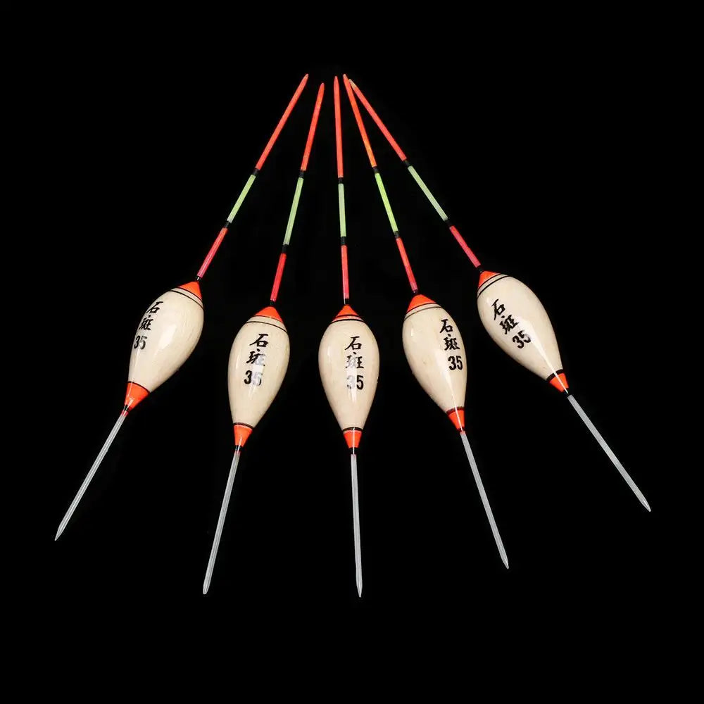 5pcs Fishing Floats Balsa Wood Flotteur Portable Durable Peche Shallow Floating Exquisite Models Accessories