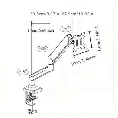 BEISHI Single Monitor Bracket for 13-32in adjustable Monitor holder Universal Computer screen load 2-9kg Gas SpringTV stand