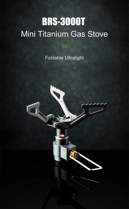 BRS Outdoor Gas Stove Mini Titanium Camping Gas Burner 25g Ultralight Stove Survival Furnace Pocket Picnic Gas Cooker BRS-3000T