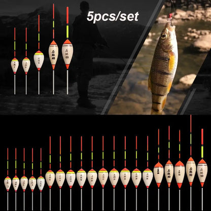 5pcs Fishing Floats Balsa Wood Flotteur Portable Durable Peche Shallow Floating Exquisite Models Accessories