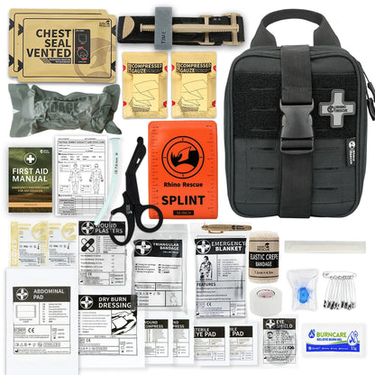 RHINO RESCUE-SE IFAK Trauma First Aid Kit,Tactical Medical Pouch for Car Home Travel Hiking and Camping,Emergency Survival Gear
