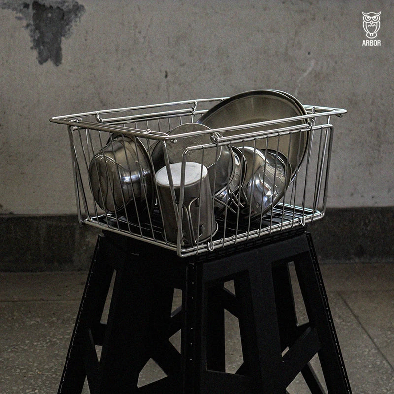 ARBOR FOLDING STAINLESS BASKET WILD CAMPING OUTDOOR