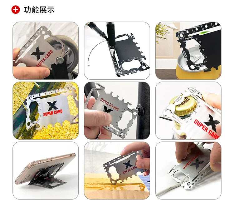 Multi Tool 46 in 1 Credit Card Size Outdoor Camping Survival Accessories Multipurpose Gear Gadget Tools for Man Portable