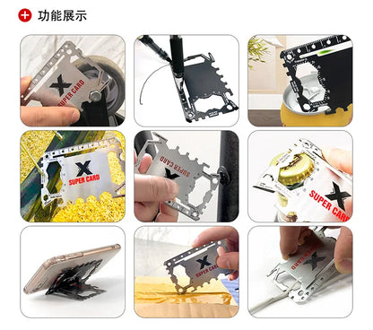 Multi Tool 46 in 1 Credit Card Size Outdoor Camping Survival Accessories Multipurpose Gear Gadget Tools for Man Portable