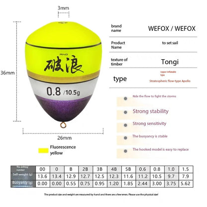 Wave Breaking Wutong Wood Float, Haiyan Fshing Boat Fishing, External Small A-Bo, High Sensitive Fishing Gear Accessories