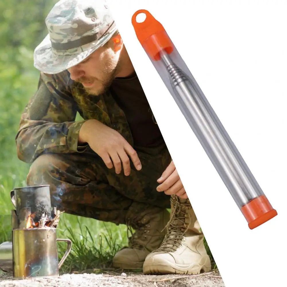 Bushcraft Pocket Bellows Blasting Campfire Blow Fire Tube Outdoor Tool Edc Camping Hiking Equipment Survival Kit Prepper Gear