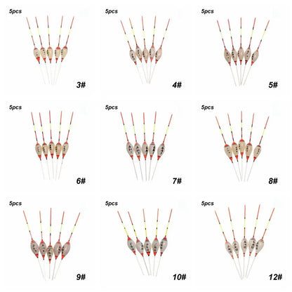 5pcs Fishing Floats Balsa Wood Flotteur Portable Durable Peche Shallow Floating Exquisite Models Accessories