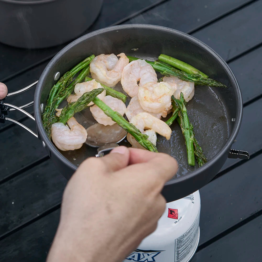 Pandatour Outdoor Camping Cookware Set High Firepower Folding Aluminum Picnic Easy Equiped Cookware Adjustable High Power