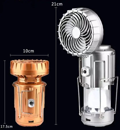 Portable Camping Lanterns Electric Fan 1500mAh LED Solar Power Hanging Tent Rechargeable Outdoor Emergency Lamp with Fan