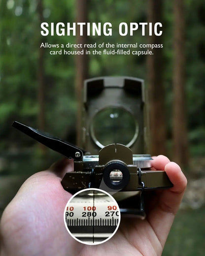 Mulitifunctional High Precision Outdoor Survival Military Compass Camping Waterproof Metal with Fluorescent Geological Compass